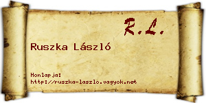 Ruszka László névjegykártya