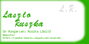 laszlo ruszka business card