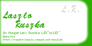 laszlo ruszka business card